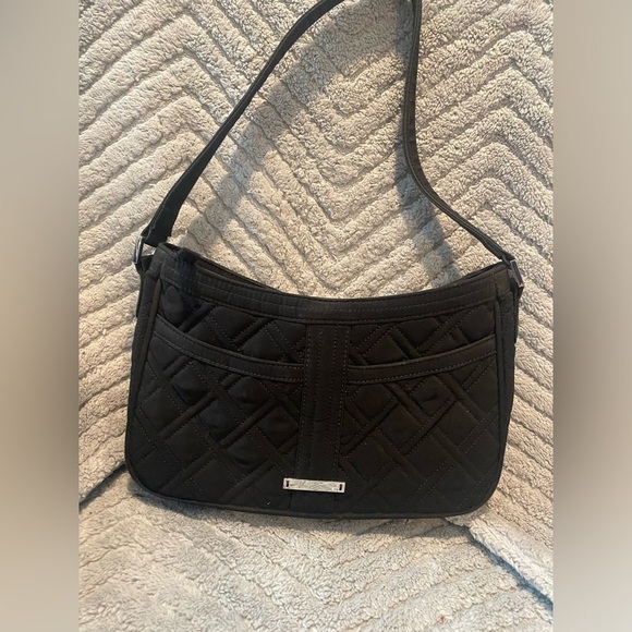 Vera Bradley Handbags - Vera Bradley quilted black shoulder bag preowned excellent condition